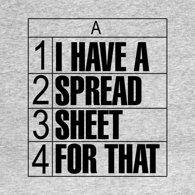 I Have a Spreadsheet For That by Bobtees